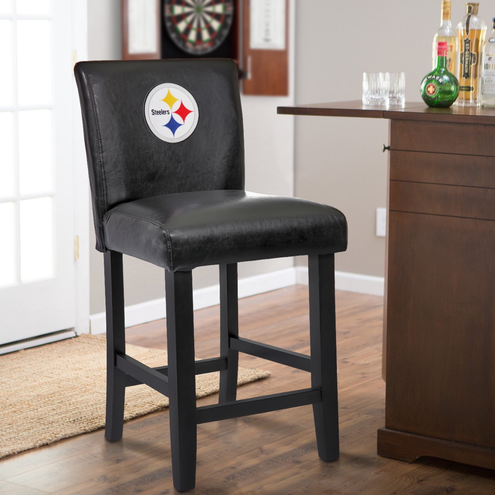 Pittsburgh Steelers Model 24ps Officially Licensed 24 Inch Parsons Bar Stools Sold 2 Carton With Beautifully Embroidered Nfl Team Logo Walmartcom Walmartcom