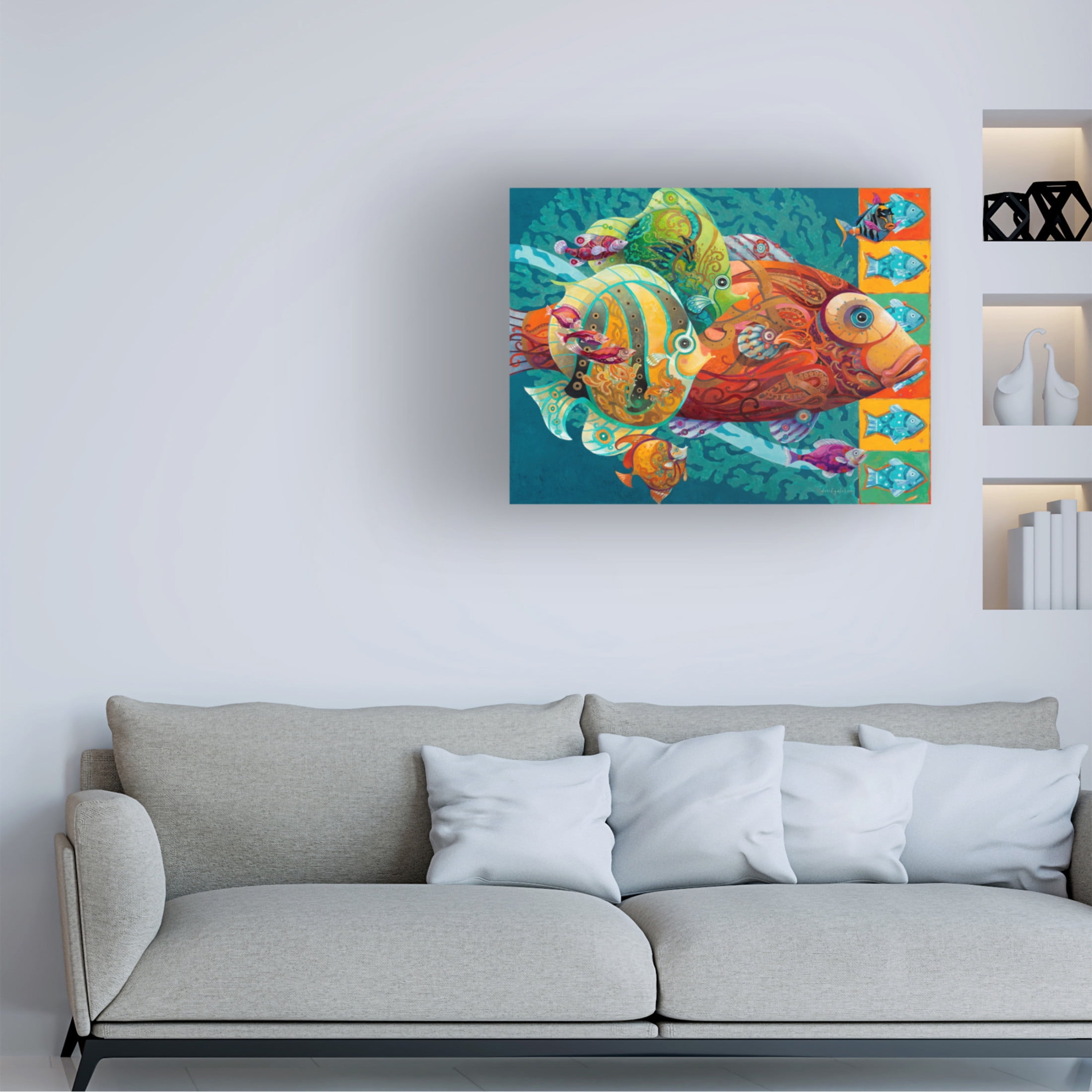 Canvas Wall Art - David Galchutt 'The School' Wall Art for Living Room, Bedroom, or Office Décor by Trademark Fine Art - 19 x 14 Inches