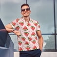 thumbnail image 4 of Balery Hand Drawn Watermelon Camisa Polo de Hombre con Estampado, de Manga Corta y Tejido Medio, Camisa Tipo Golf Polo-Small, 4 of 6