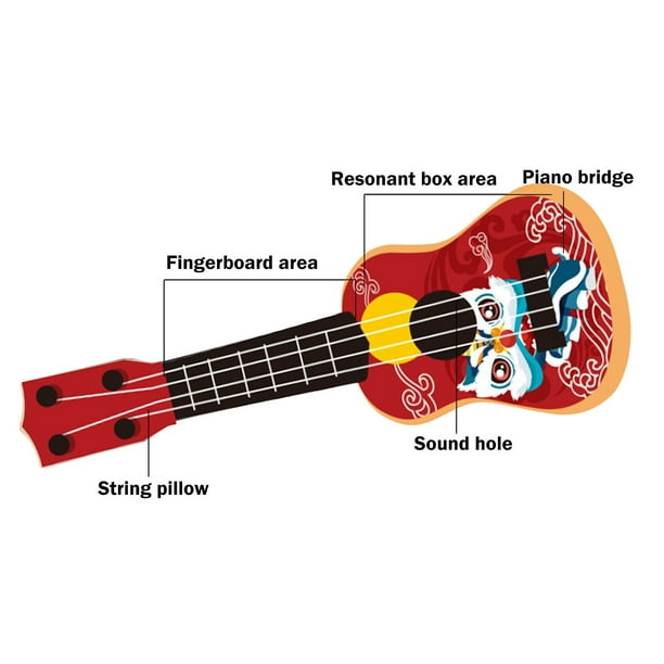 Ukulélé Soprano 42 cm - Instrument de Musique Classique Avec 4 Cordes Réglables et Médiators - Mini-Guitare Pour Améliorer le Jeu Éducatif Précoce