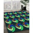 thumbnail image 3 of Ahgly Tapis Rond Lavable en Machine Intérieur Transitionnel Bleu Nuit, 4 Pieds Rond, 3 of 7