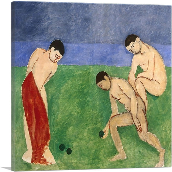 ARTCANVAS Game of Bowls 1908 Canvas Art Print by Henri Matisse - Size: 26" x 26" (1.50" Deep)