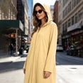 thumbnail image 5 of SELONE Bathrobes for Women Zip Front Plus Size Long Dress Full Zip Long Sleeve Hooded Robe with Pockets Cozy Homewear, 5 of 9