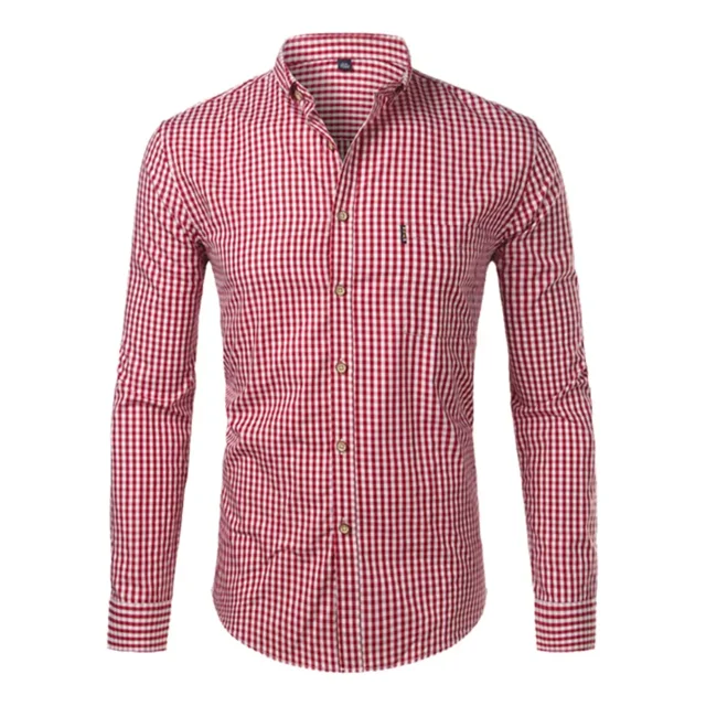 Camisa Casual De Manga Larga De Corte Regular Para Hombre