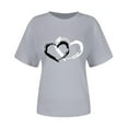 thumbnail image 5 of Yteetum Valentine's Day Shirts for Women Oversized Crewneck Valentines Heart Graphic Print Short Sleeve T Shirt Womens Casual Solid Summer Round Neck Plus Size Loose Fits Tee Top for Valentine Gifts, 5 of 7