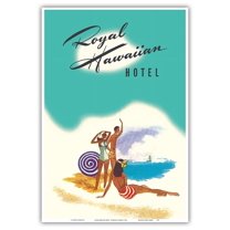 Royal Hawaiian Hotel - Honolulu Hawaii - Vintage Travel Poster c.1953 - Master Art Print (Unframed) 13in x 19in