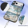 thumbnail image 3 of Case for iPhone 17 Pro, PC Hard Shell & Silicone Inner Bumper, Anti-Scratch Full-Body Cover Shockproof Slim Design Beach Palm Tree, 3 of 5