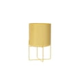 thumbnail image 2 of Modern Metal Planter with Stand 12.6 Inch Mid-Century Flower Pot Set Drainage Hole Indoor Outdoor Decor for Living Room Office Balcony,Gold, 2 of 6