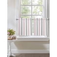 thumbnail image 3 of Pink Grey Stripe Half Window Curtain 36 Inches Long, Modern Farmhouse Vertical Striped Window Treatment Curtain Drapes, Small Tier Curtains for Bathroom Over Sink, 27.5"x36", 2 Panels, 3 of 7