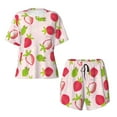 thumbnail image 4 of Naloa Hand Drawn Strawberry Women's Short-Sleeved Pajama Set, Loungewear, Summer pajamas, Breathable Cozy - 4X-Large, 4 of 9