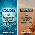 thumbnail image 5 of (2 Pack) No Trespassing Without Permission OSHA Notice Sign 5 Inch X 3.5 Inch Vinyl Label Decal Sticker Weather Resistant, UV Protected for Workplace, Business, and Construction Site,, 5 of 7