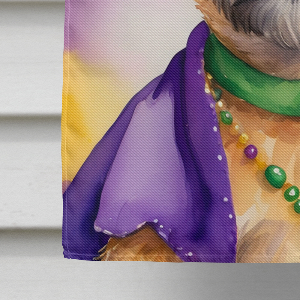 Border Terrier King of Mardi Gras House Flag 28 in x 40 in