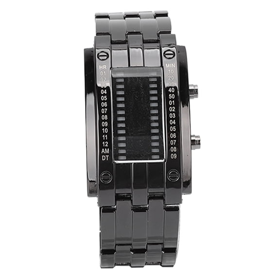 Men's Alloy Wrist Watch With LED Display Waterproof Design, Perfect For Daily Use, 95 Characters