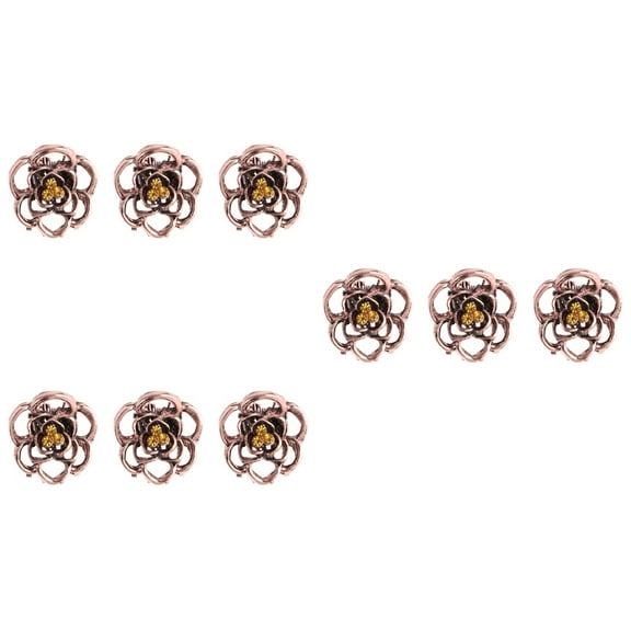 3 Pieces Hair Clips Alloy Claw Stick on Gems Gold Stickers Miss