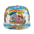 thumbnail image 2 of Balery Baseball Cap Flat Bill Hats for Men Adjustable Size for Running Workouts and Outdoor Activities All Seasons Dad Hat(Rainbow Animals on Noah's Ark ), 2 of 9