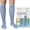 Frosted Blue, variant on Compression Socks for Men and Women, 15-20 mmHg Graduated Compression, Knee High, Anti-Slip Grippers, Large, 1 Pair