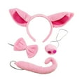 thumbnail image 2 of 4 Piezas Disfraz de Cerdo Kits de Disfraces de Animales Banda para el Cabello Juego de Cosplay Orejas Diadema Nariz Pajarita Cola para Fiestas Cosplay, 2 of 8