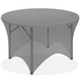 thumbnail image 2 of Lann's Linens 72-inch Round Spandex Tablecloth in Black, 6ft Stretch Fitted Table Cover, 2 of 7
