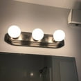 thumbnail image 4 of 20" Smooth Bright White Shade Hides Hollywood Lights, for 2-3 Bulb Bath Light Fixture (Black Brackets), 4 of 4