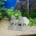 thumbnail image 3 of 2 piezas mini estatuas de león de piedra, decoración de acuario, decoración china de Feng Shui, adorno para pecera, figuras de león para gabinete, 3 of 8
