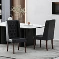 thumbnail image 2 of GDF Studio Apaloosa Contemporary Tufted Dining Chairs, Set of 2, Midnight Black Faux Leather and Brown, 2 of 9