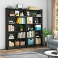 thumbnail image 6 of Tribesigns 72-inch 6-Tier Modern Bookcase, Black Library Bookshelf with Spacious Storage Shelves, Stylish Display Wood Shelving Unit for Bedroom, Living Room or Office, 6 of 7