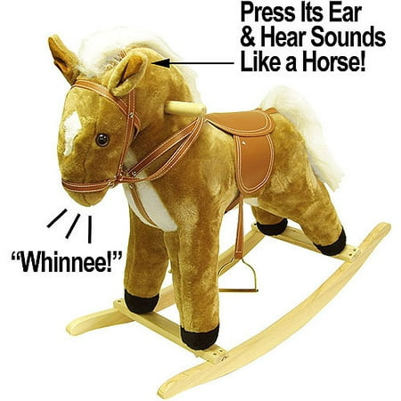 Poker 80-08HORSE Kiddie Toys Plush Rocking Horse with Sound