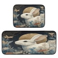 thumbnail image 2 of Kitchen Floor Mat 2 Sets Carpet Floor Mat Kitchen Mat Bathroom Mat Living Room Mat Bedroom Mat Absorbent Delicate Fabric No Ball White Rabbit under Moonlight, 2 of 7
