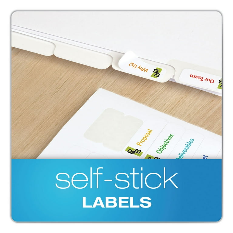 Custom Label Tab Dividers with Self-Adhesive Tab Labels, 5-Tab, 11 x 8.5, White, 5 Sets Custom Label Tab Dividers with Self-Adhesive Tab Labels, 5-Tab, 11 x 8.5, White, 5 Sets