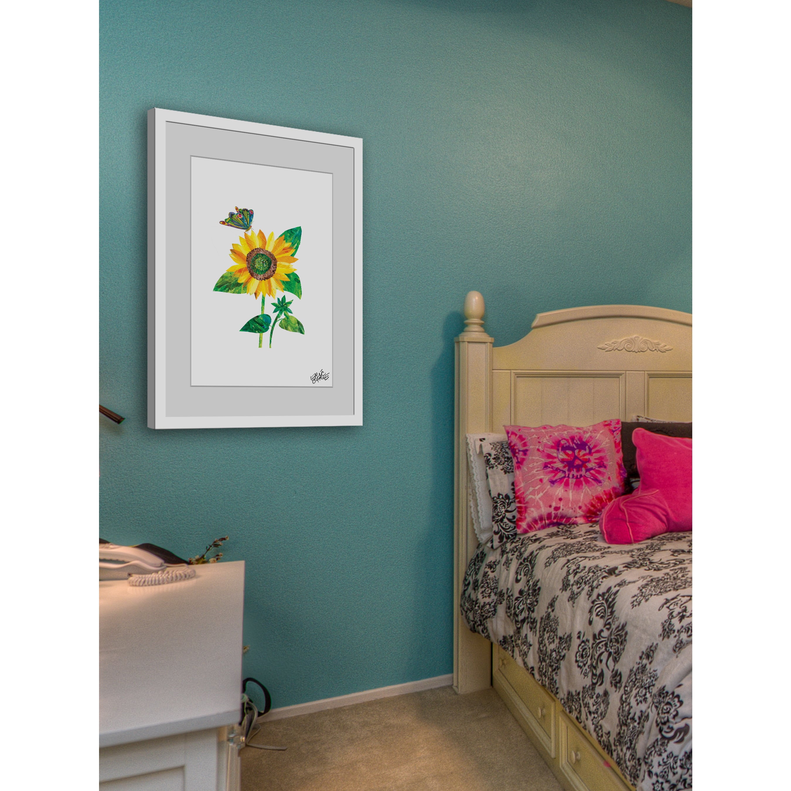Eric Carle Butterfly and Sunflower Framed Art Print