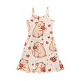 thumbnail image 3 of Uourmeti Girls Summer Dress Capybara Sunflower Swing Dresses for Girls Causal Spaghetti Strap A Line Tiered Dresses for Kids Cute Capybara Sundress,13-14y, 3 of 6