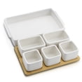 thumbnail image 3 of Eternal Living&nbsp; Appetizer Serving Tray Condiment Server with Bamboo Tray 7 pieces Set, Ceramic, 3 of 5