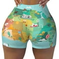 thumbnail image 2 of Lsque USA Tourist Map Pattern High Waisted Biker Shorts for Women-Tummy Control Fitness Athletic Workout Running Yoga Gym Shorts,Moisture-Wicking-, 2 of 9