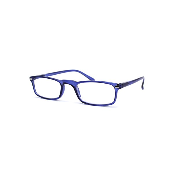 Mens Spring Hinge 90s Narrow Rectangle Plastic Powered Reading Glasses