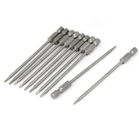 

Unique Bargains 1/4 Inch Shank 100mm Long H1.5 Magnetic Hex Hexagon Screwdriver Bits 10pcs