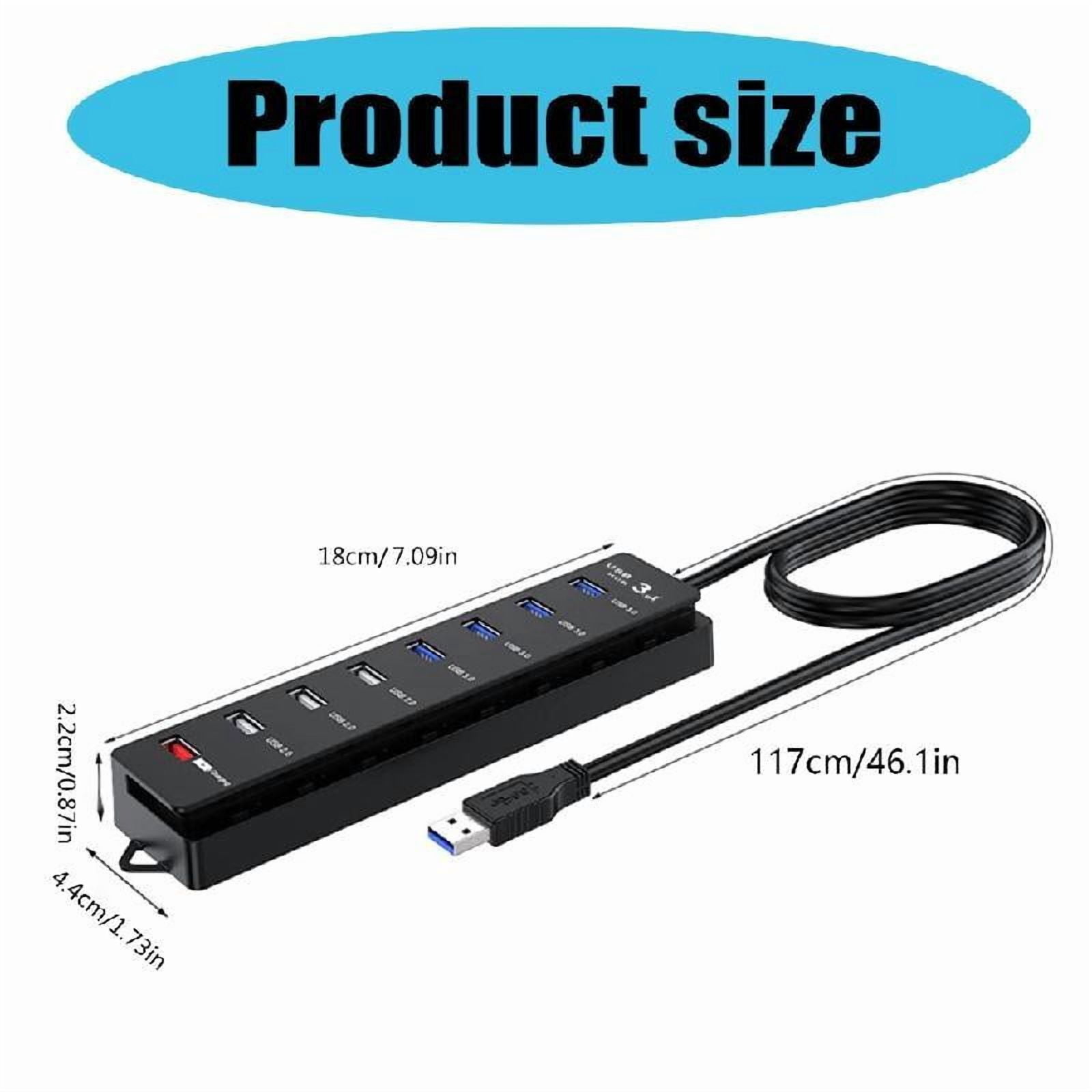 8 Port USB 3.0 2.0 Hub Multi USB Port Hub with Individual Switches Light