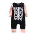 thumbnail image 1 of Mameluco de rayas con estampado de calavera de primavera para bebé niño pequeño (negro) (12-24M) Tmvgtek Para estrenar, 1 of 1