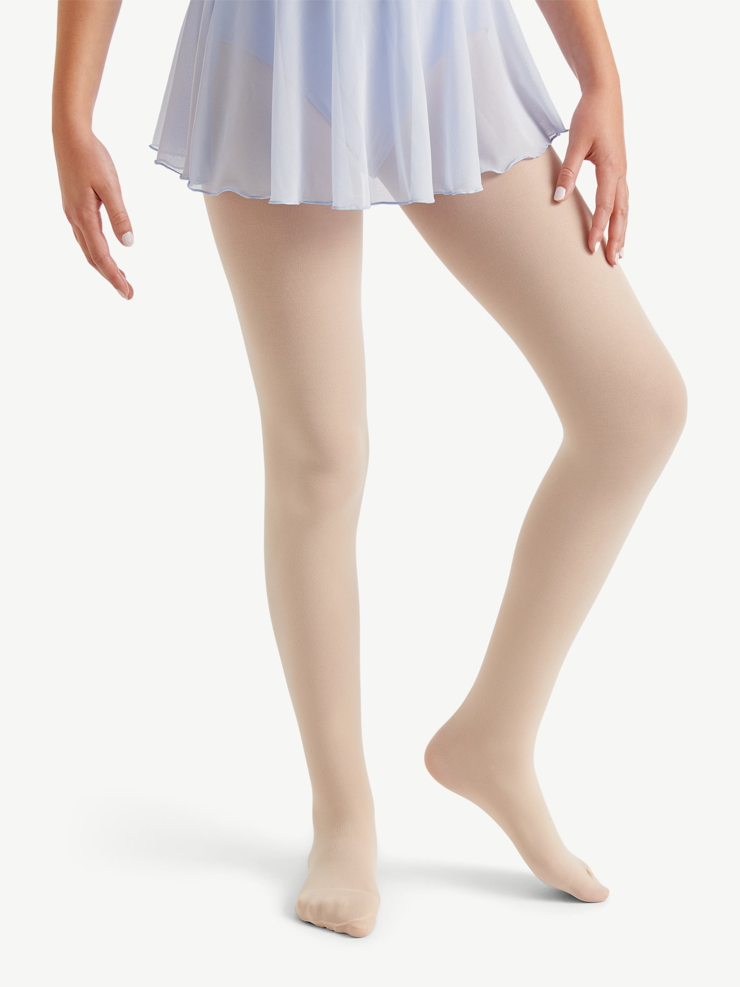 Justice Opaque Footed Ballet Tights for Girls, Sizes 2-16, 2 Pairs