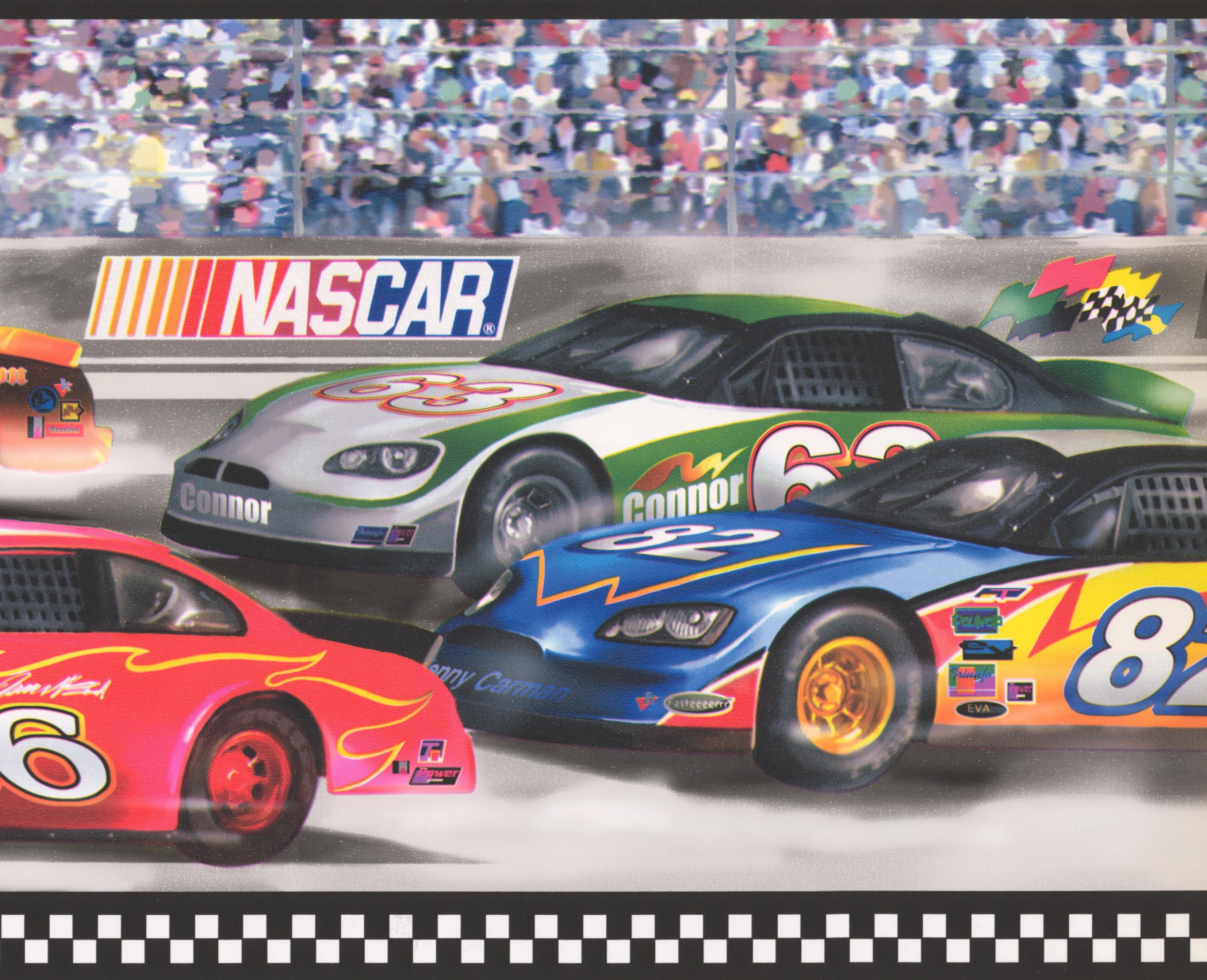 Wallpaper Border Nascar Race Track Colorful Wall Border For Kids Bedroom Playroom Bathroom Roll 15 Ft X 9 In Walmart Com Walmart Com