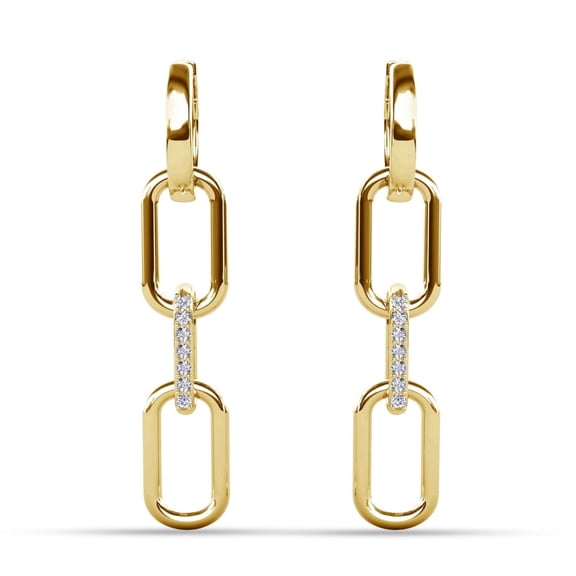 Cate & Chloe Brinlee 18k Yellow Gold Plated Chain Dangle Earrings with Swarovski Crystals for Women