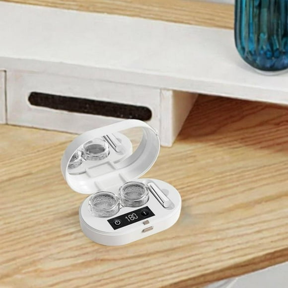 Limpiador de lentes de contacto,Limpiador de máquinas para limpieza de lentes de contacto,Herramienta portátil de limpieza para estuches de lentes de contacto,Mini caja de almacenamiento para