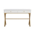 thumbnail image 4 of Pemberly Row Modern / Contemporary Two Drawer Metal Desk in White, 4 of 16