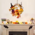 thumbnail image 2 of Halloween Wreath With Lights Spooky Pumpkin Ghost Door Wreath With Lighted Halloween Door Hanger For Front Door Home Wall Decor, 2 of 5