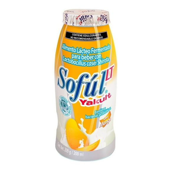 Alimento lácteo fermentado bebible Yakult Sofúl LT sabor mango 209 g