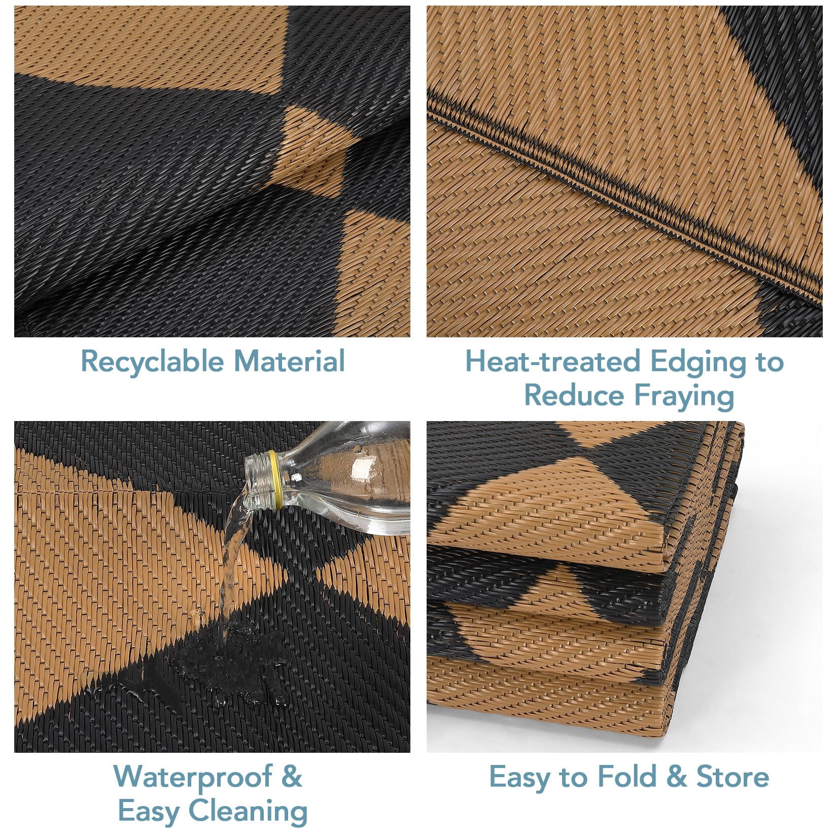 Volkmi Geometric Adult Outdoor Rugs, 9*12ft, Waterproof