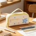 thumbnail image 5 of YIMWNYI Star Multi-Layer Pencil Case, Large Capacity Handheld Stationery Bag, Portable Pen Organizer Pouch, Sturdy Fabric Desk Storage Tote, Versatile Cosmetic Travel Kit, 5 of 8