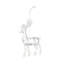 Virelaxpo Transparent Acrylic Reindeer Christmas Ornament,Crystal-like Hanging Pendant for Small Tree Decoration and Festive Home Decor