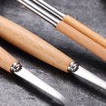thumbnail image 5 of Wooden Handle Stainless Steel Tableware Three-piece Set Solid Wood Chopsticks Fork Spoon Student Outdoor Travel Gift Tableware Set flap Box 1Pcs Spoon+Chopsticks, 5 of 6
