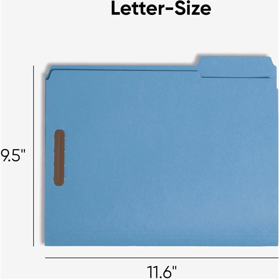 Smead Colored Fastener Folders Reinforced Tabs Blue 50/BX Ltr (12040)