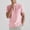 Pink, variant on YHAJDS Men Linen Pocket Crew Top Solid Color Button Loose Fit Breathable Summer Shirt